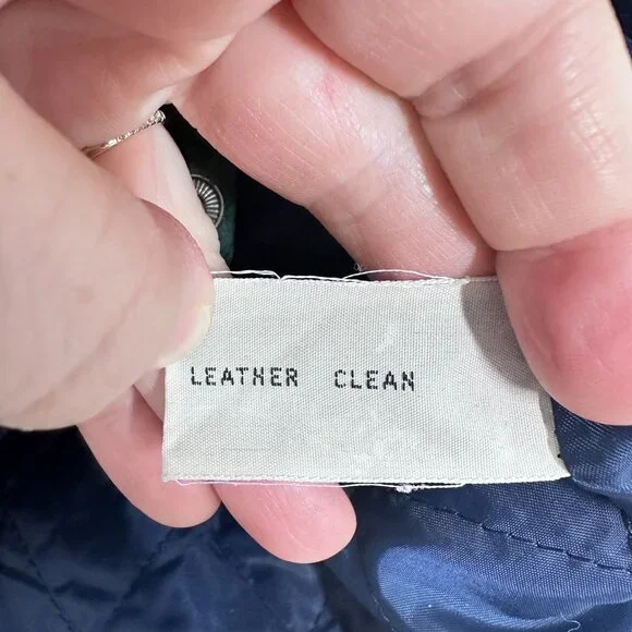 Green & Blue Suede Leather Bomber Jacket 80s Vintage Copper Key Size Medium - Picture 4 of 12